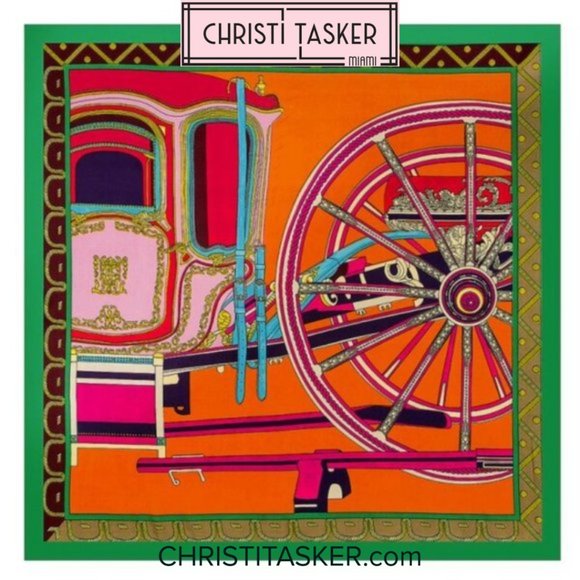 Colorful Designer Carriage Scarf - Picture 1 of 4